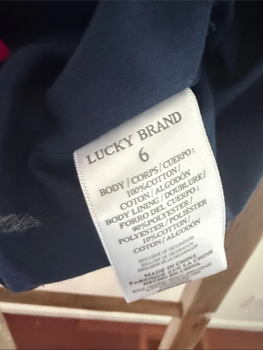 Lucky Brand Girls Navy Embroidered Dress